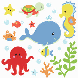 Adesivo de Parede Infantil - KIT FUNDO DO MAR AZUL